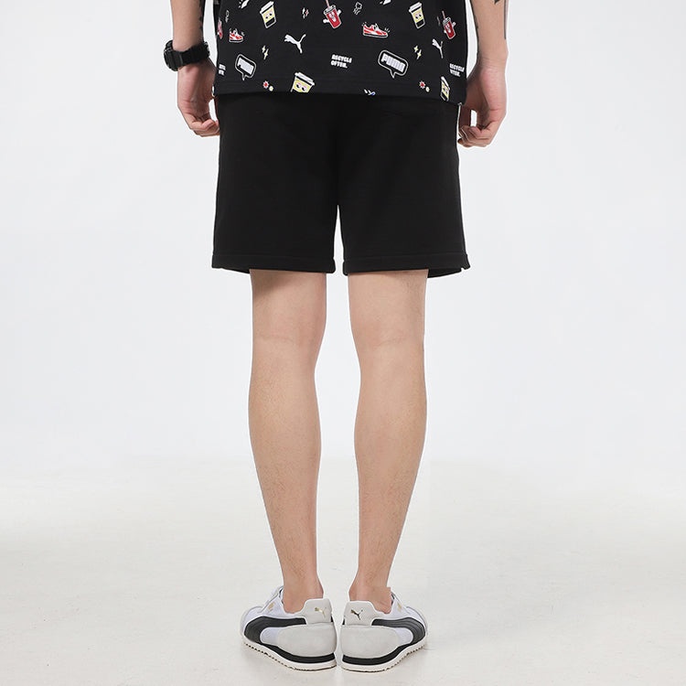 PUMA Awareness Athleisure Casual Sports Drawstring Breathable Shorts Black 532036-01 - 4