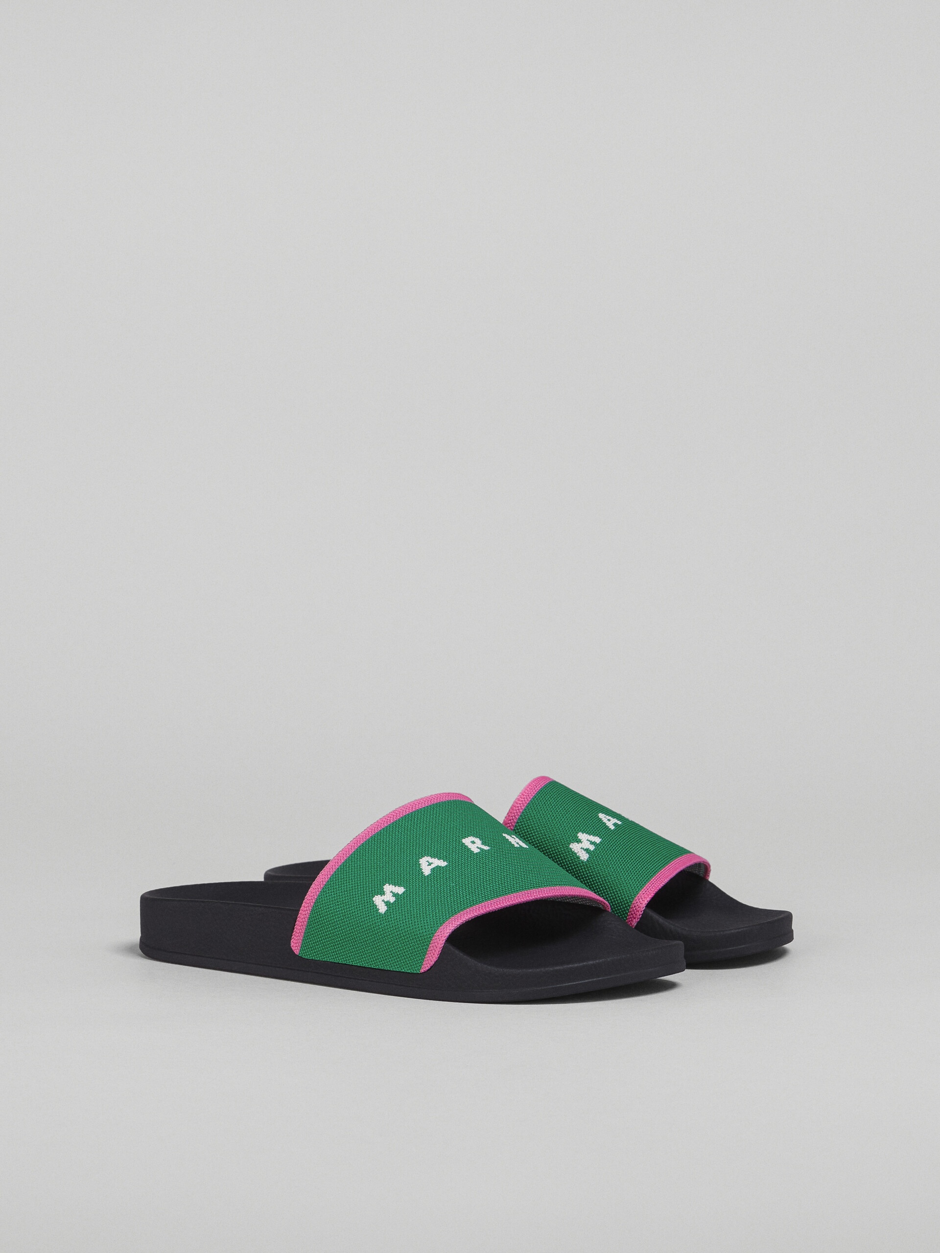 GREEN AND PINK STRETCH LOGO JACQUARD SLIDE - 2