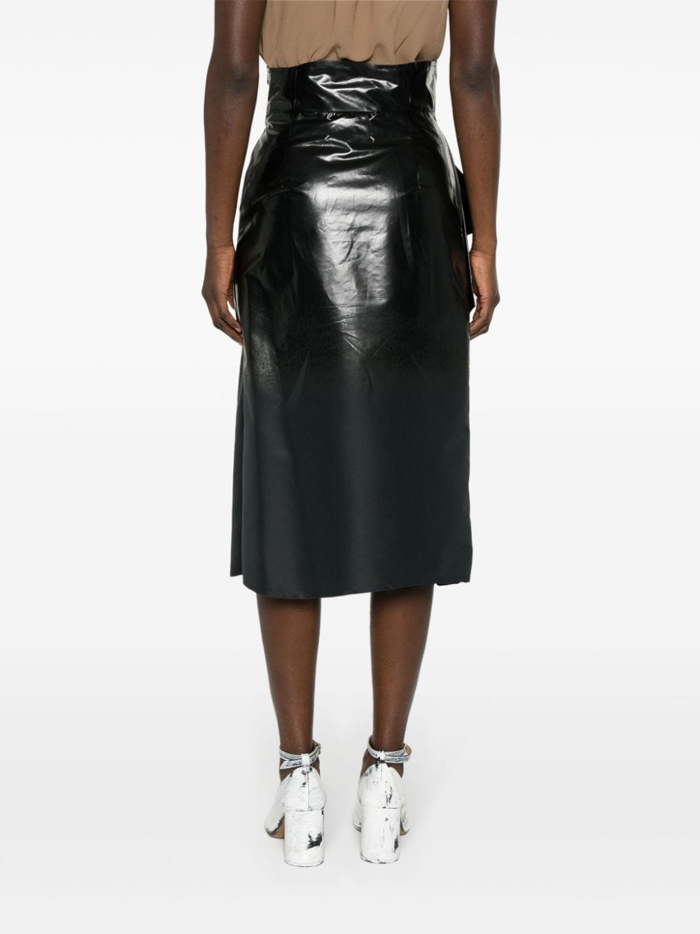 coated midi skirt - 4
