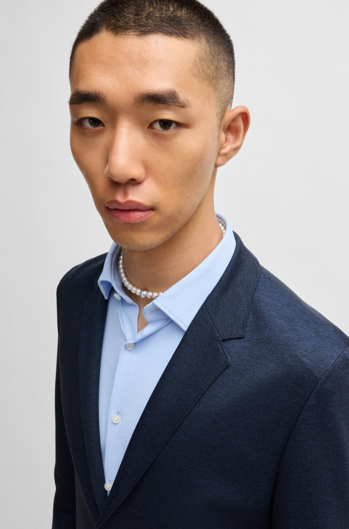 SLIM-FIT JACKET IN MELANGE PERFORMANCE-STRETCH TWILL - 5