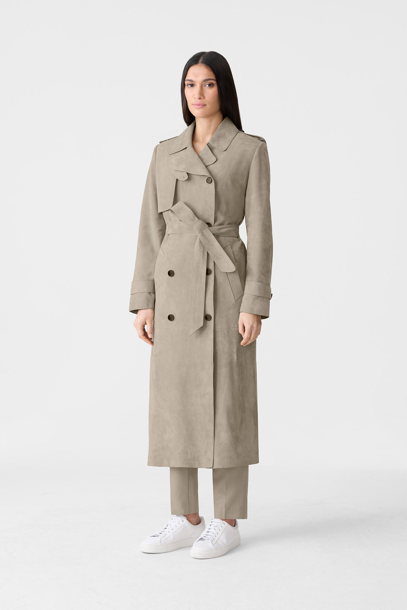MACKAGE GAEL-SU Maxi Suede Trench Coat outlook