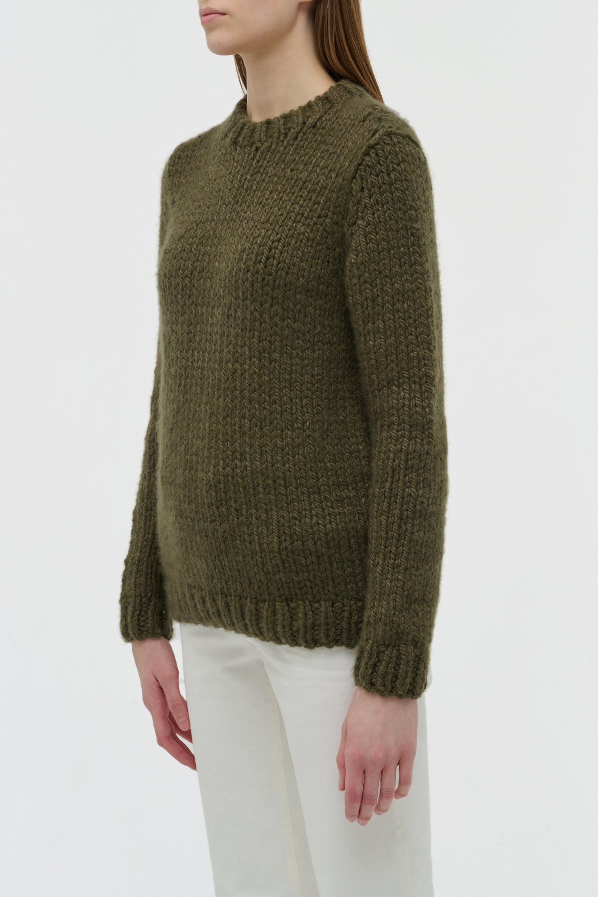 Poros Knit Sweater in Olive Cashmere - 3