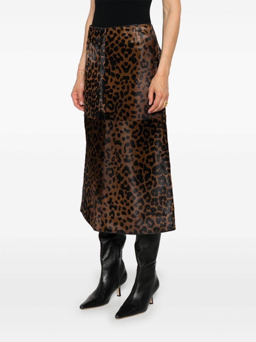Zeron leopard-print leather skirt - 3