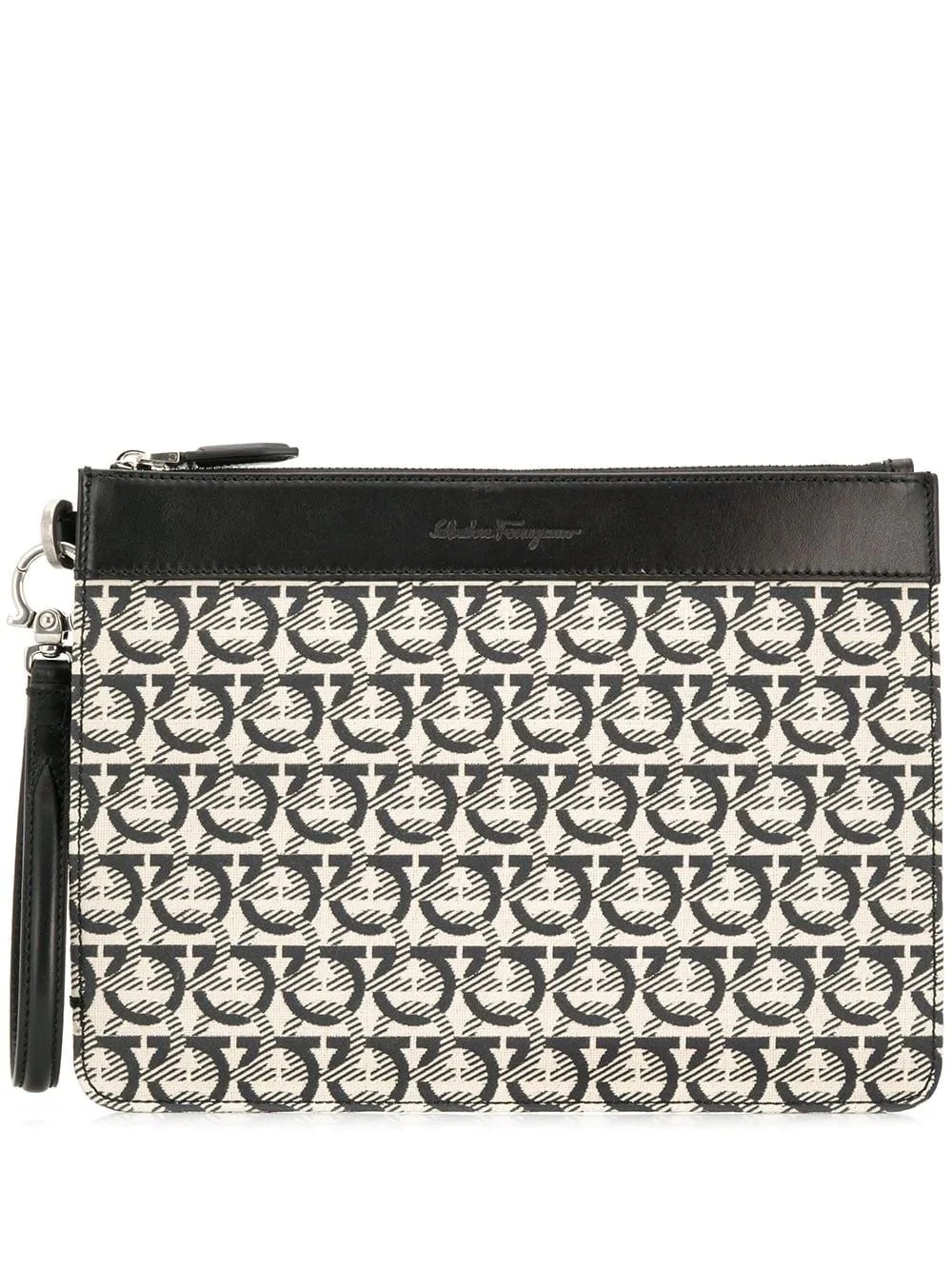 monogram-print clutch - 1