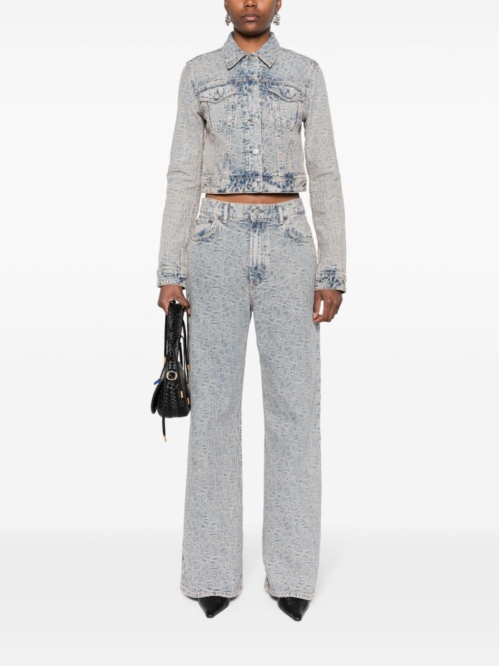 monogram-jacquard denim jacket - 2
