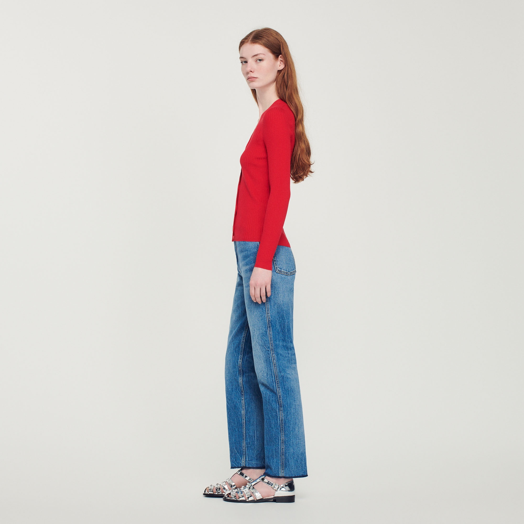 Fine ribbed knit cardigan - 7