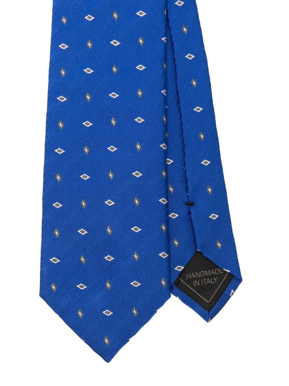diamond-pattern silk tie - 3