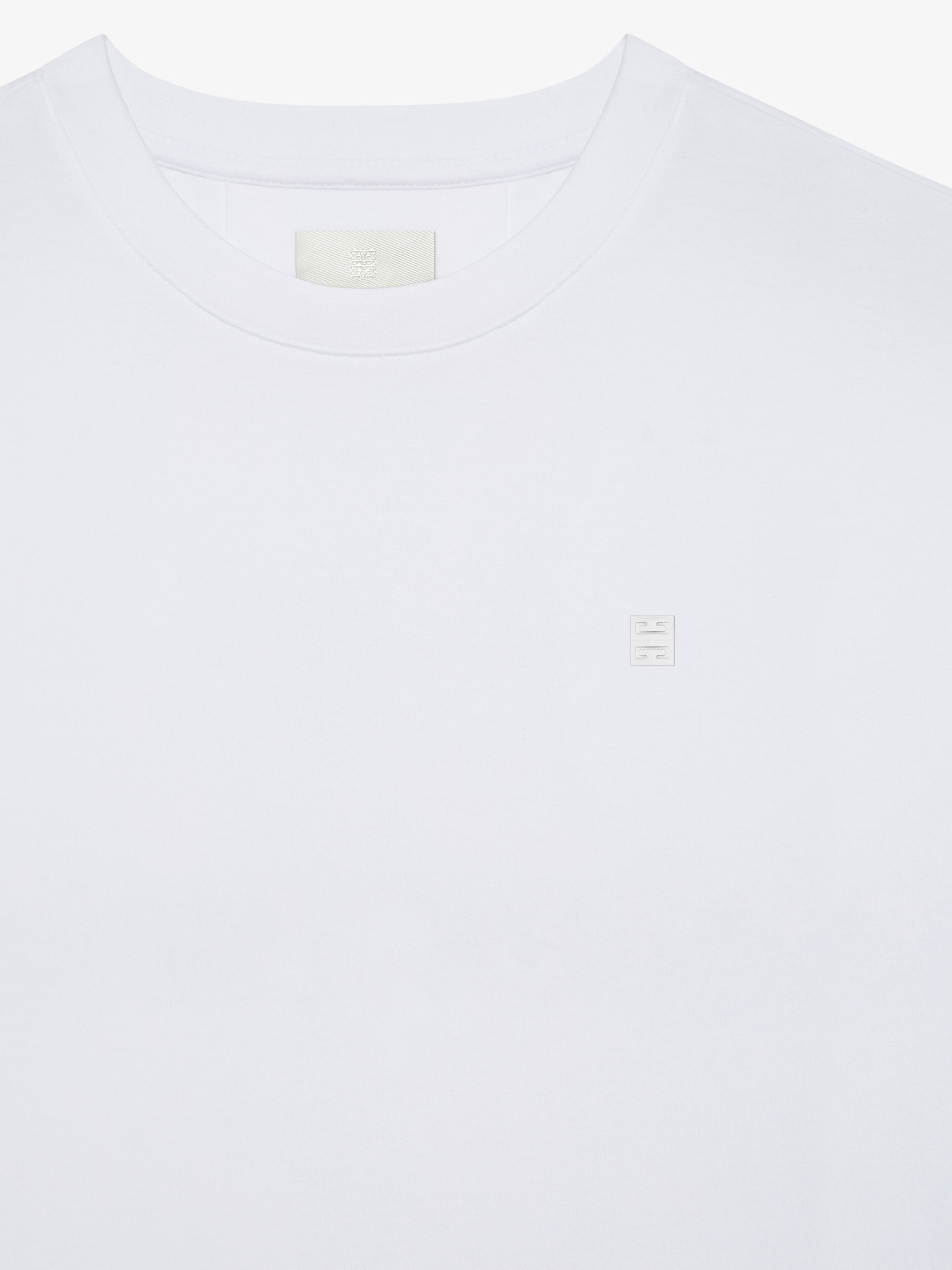 T-SHIRT IN MERCERIZED COTTON WITH 4G DETAIL - 2