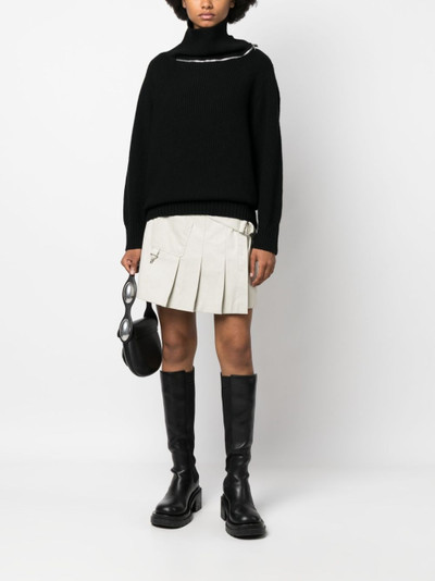 sacai zip-detail wool jumper outlook