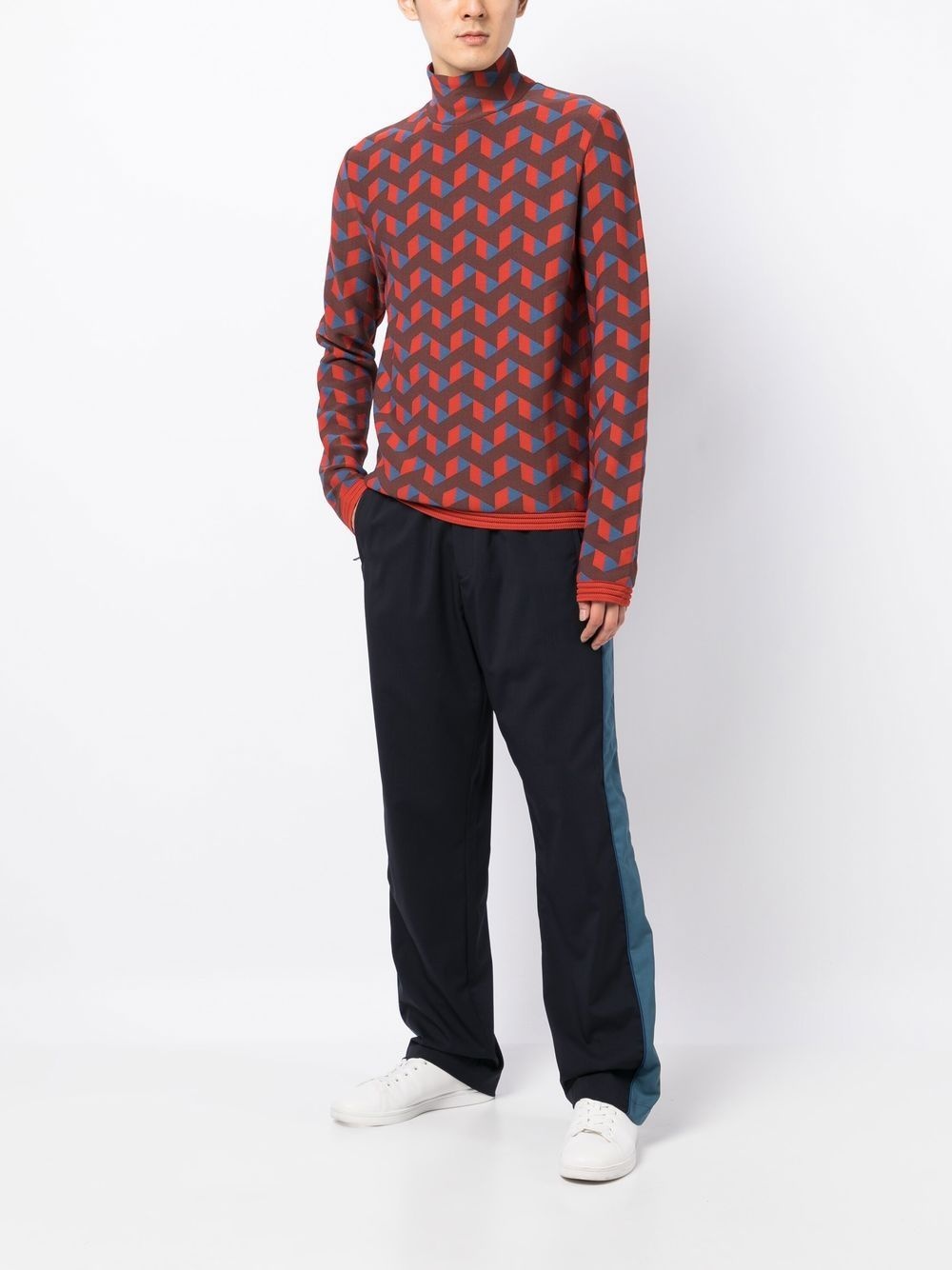 side-stripe elastic track pants - 2