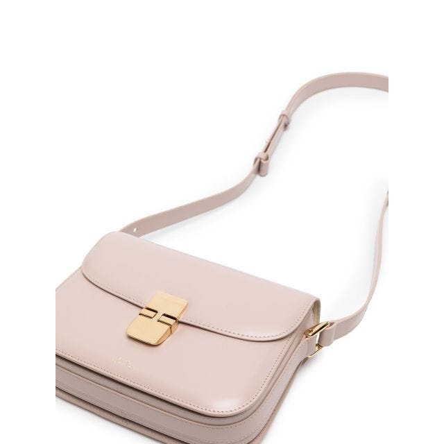 Pink small Grace leather shoulder bag - 4