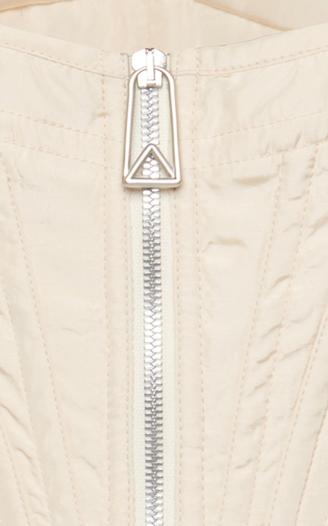 Zip-Front Washed Shell Top white - 4