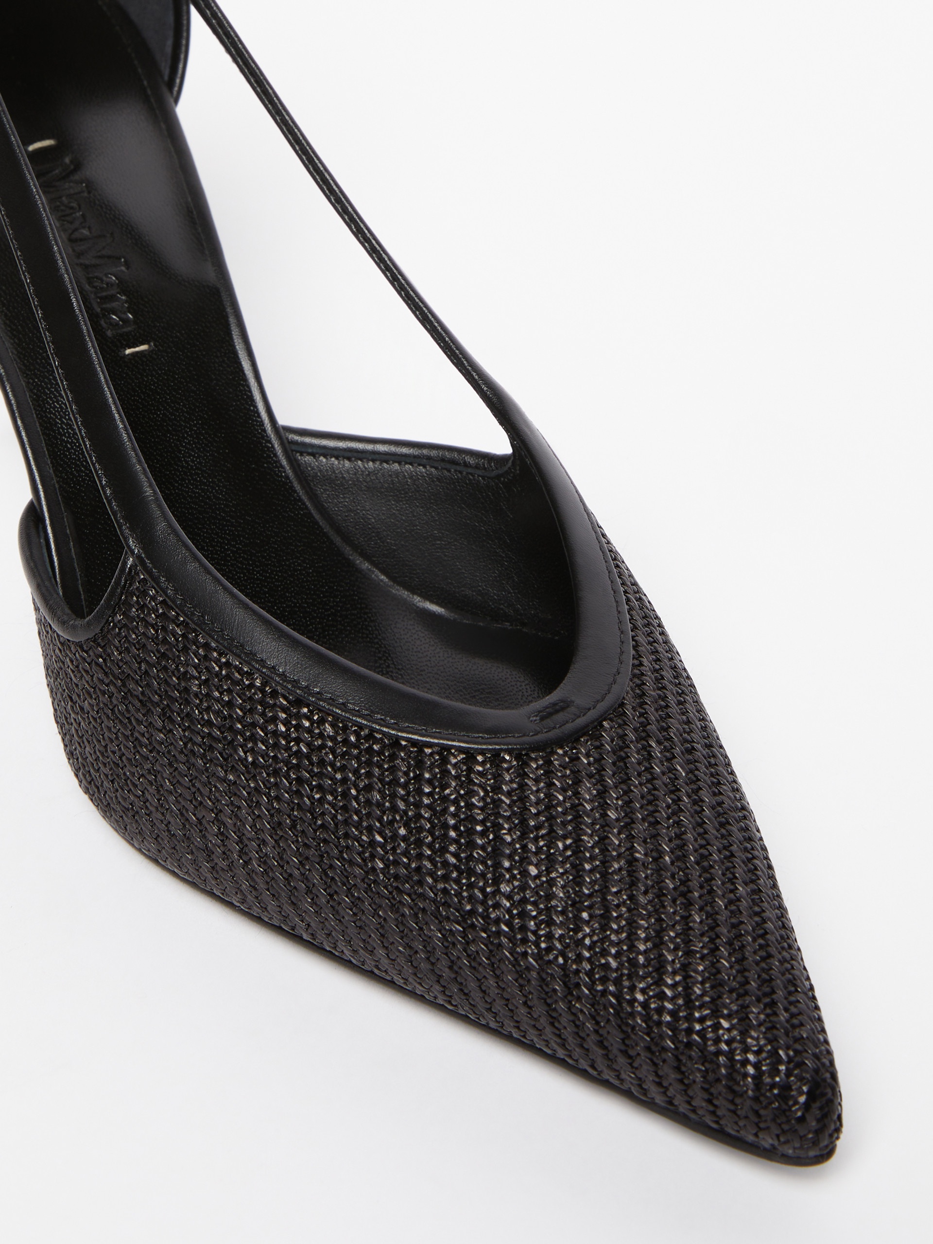 STRAWPUMP Raffia-effect court shoes - 4