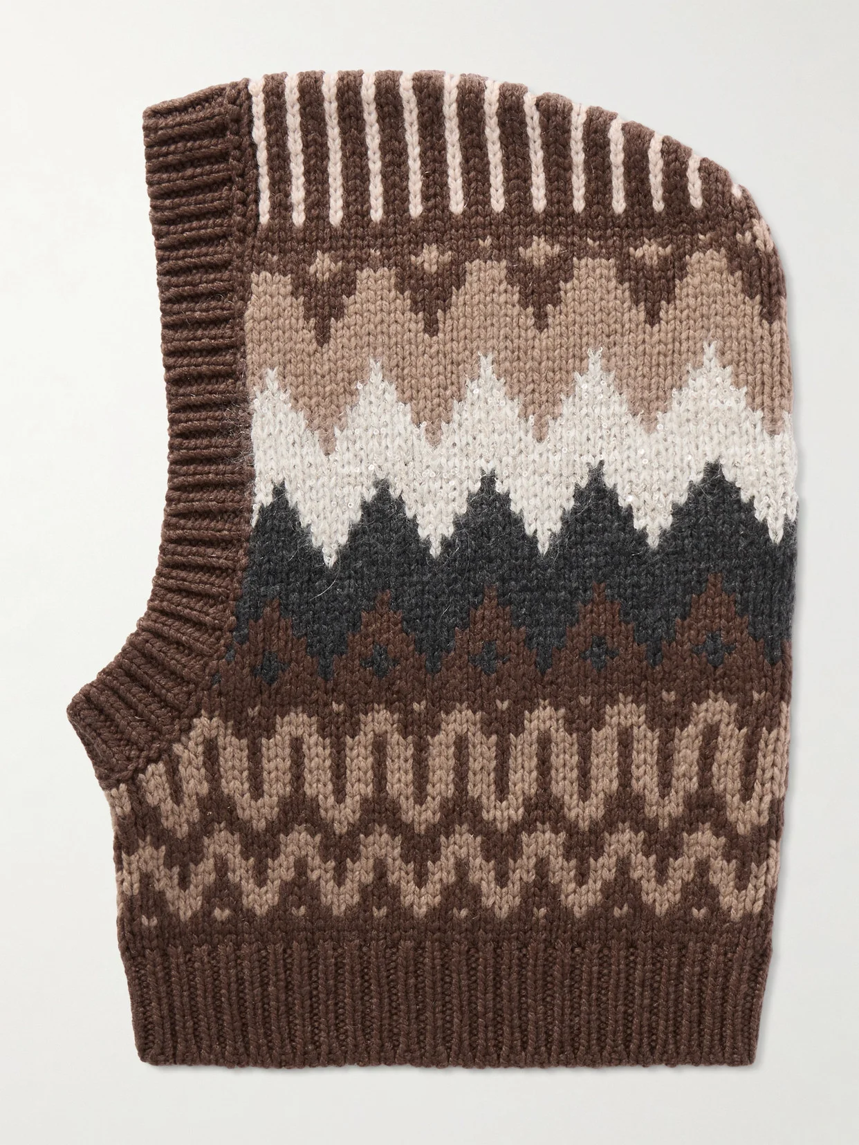 Sequin-embellished Fair Isle Cashmere Snood - 1