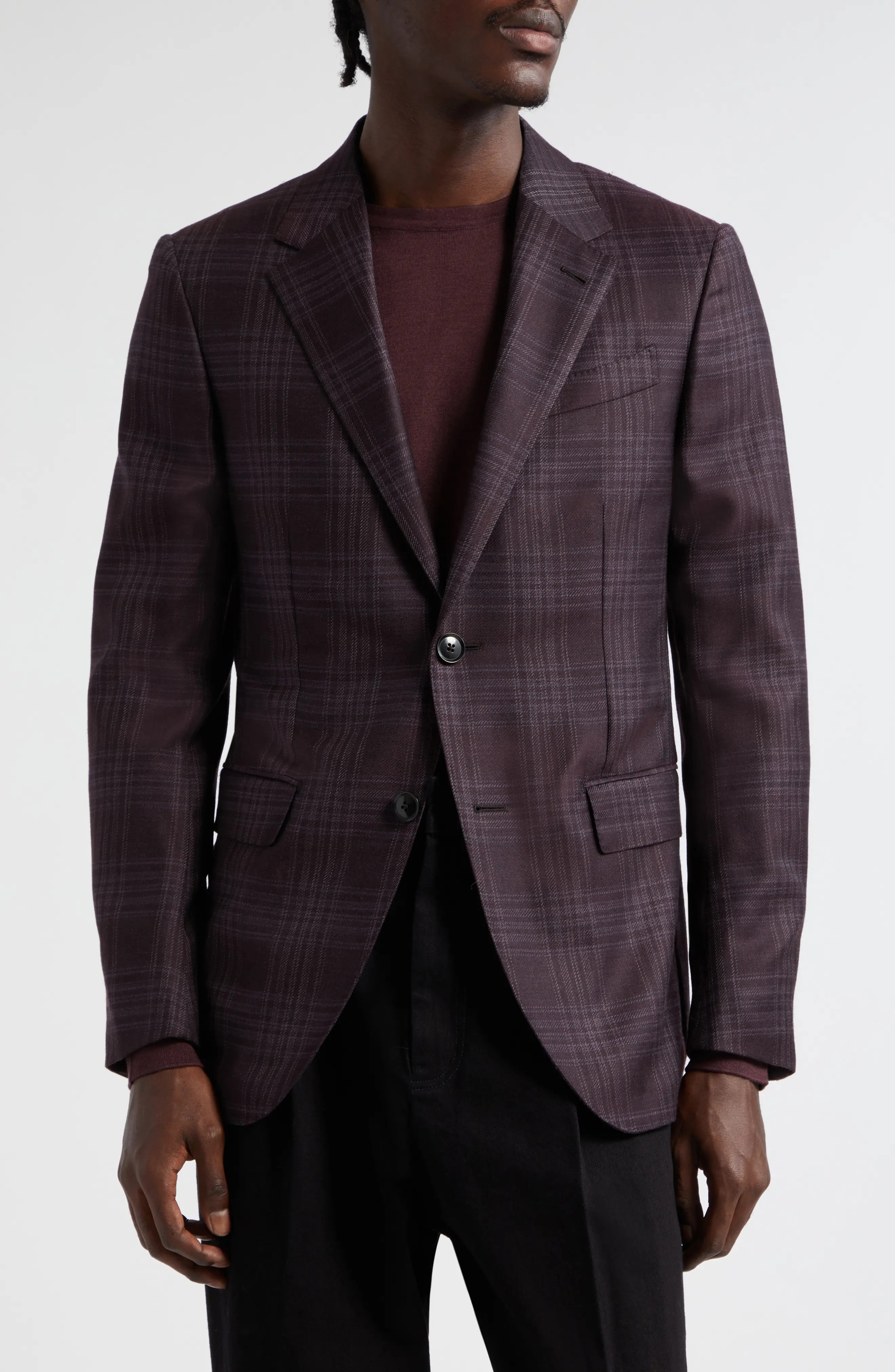 Plaid Achillfarm Wool & Silk Sport Coat - 1