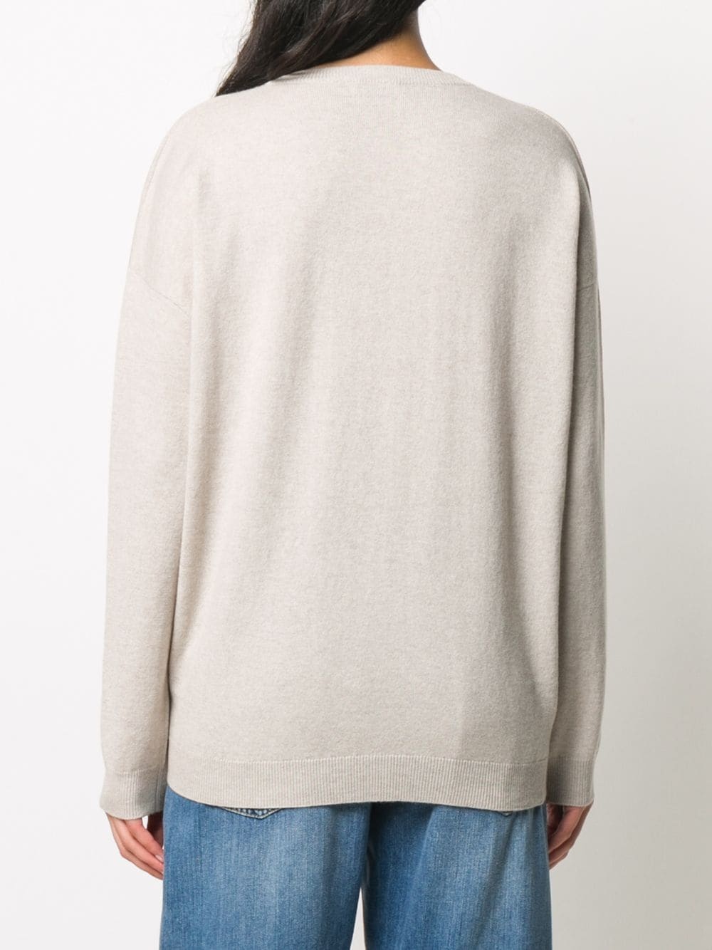 V-neck cashmere knitted top - 4