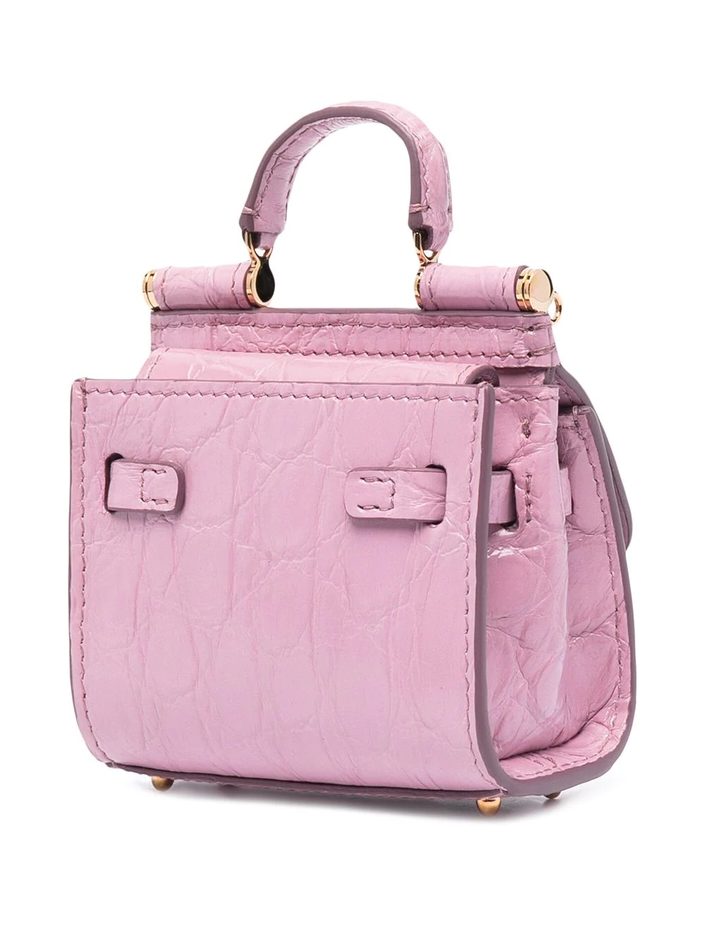 Dolce & Gabbana Sicily Mini Bag In Dauphine Calfskin With Scarf in Pink