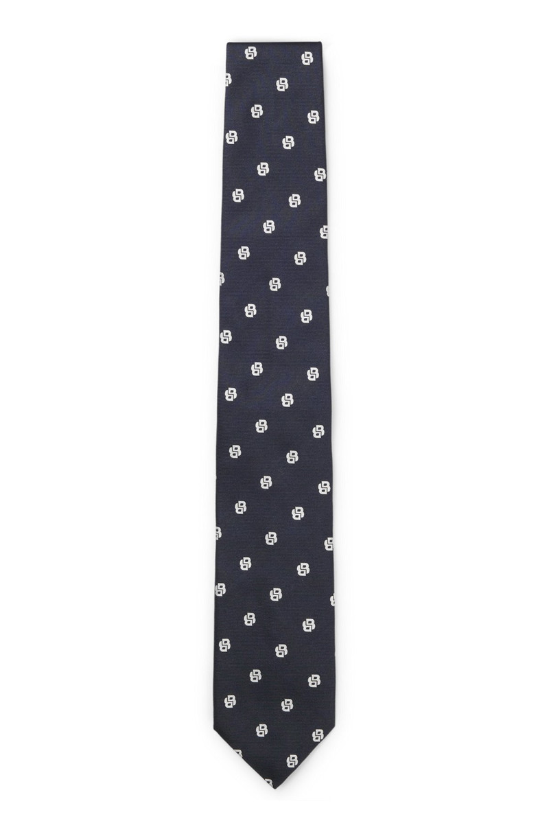 PURE-SILK TIE WITH MICRO DOUBLE B MONOGRAMS 1