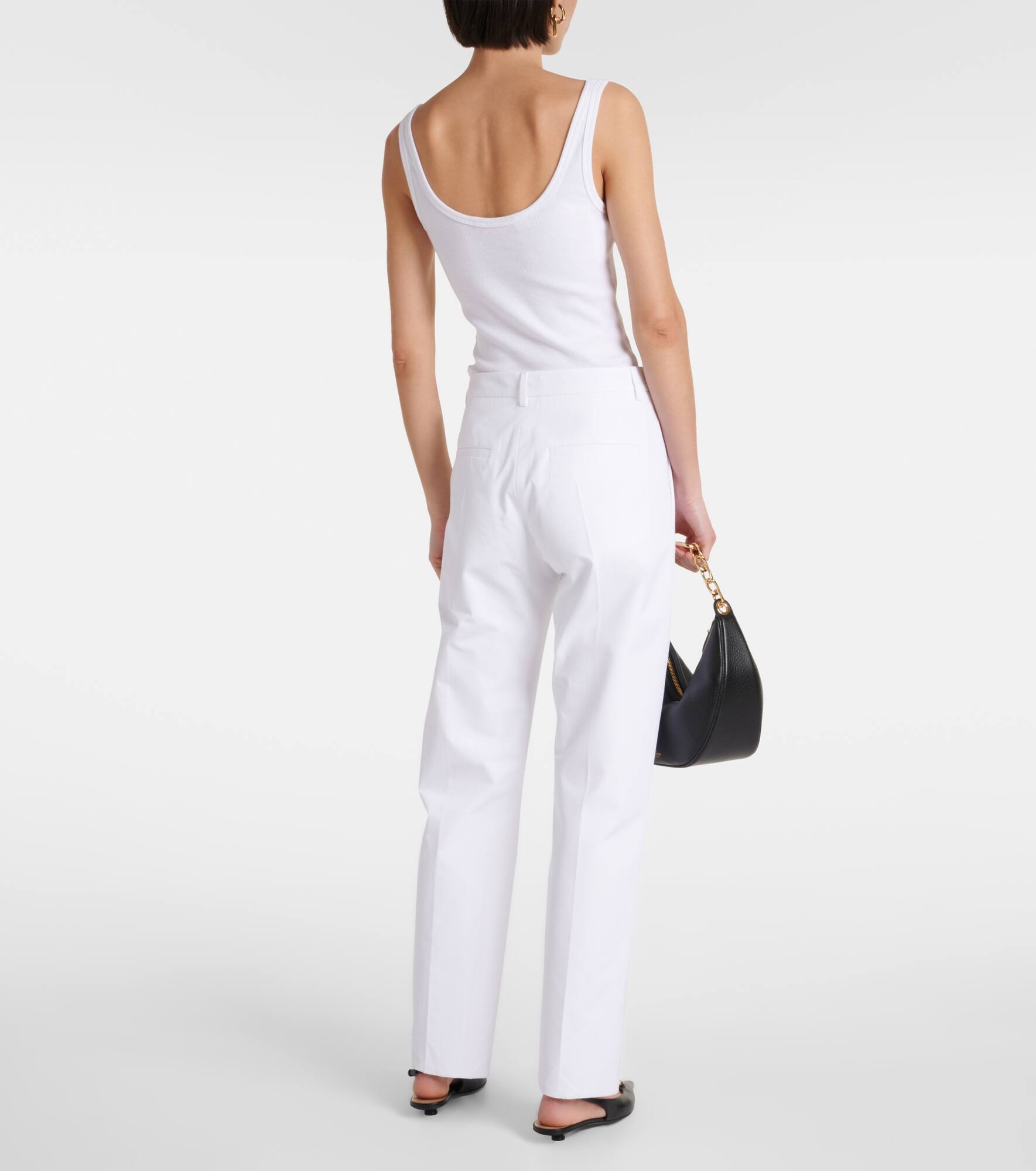 Low-rise cotton slim pants - 3