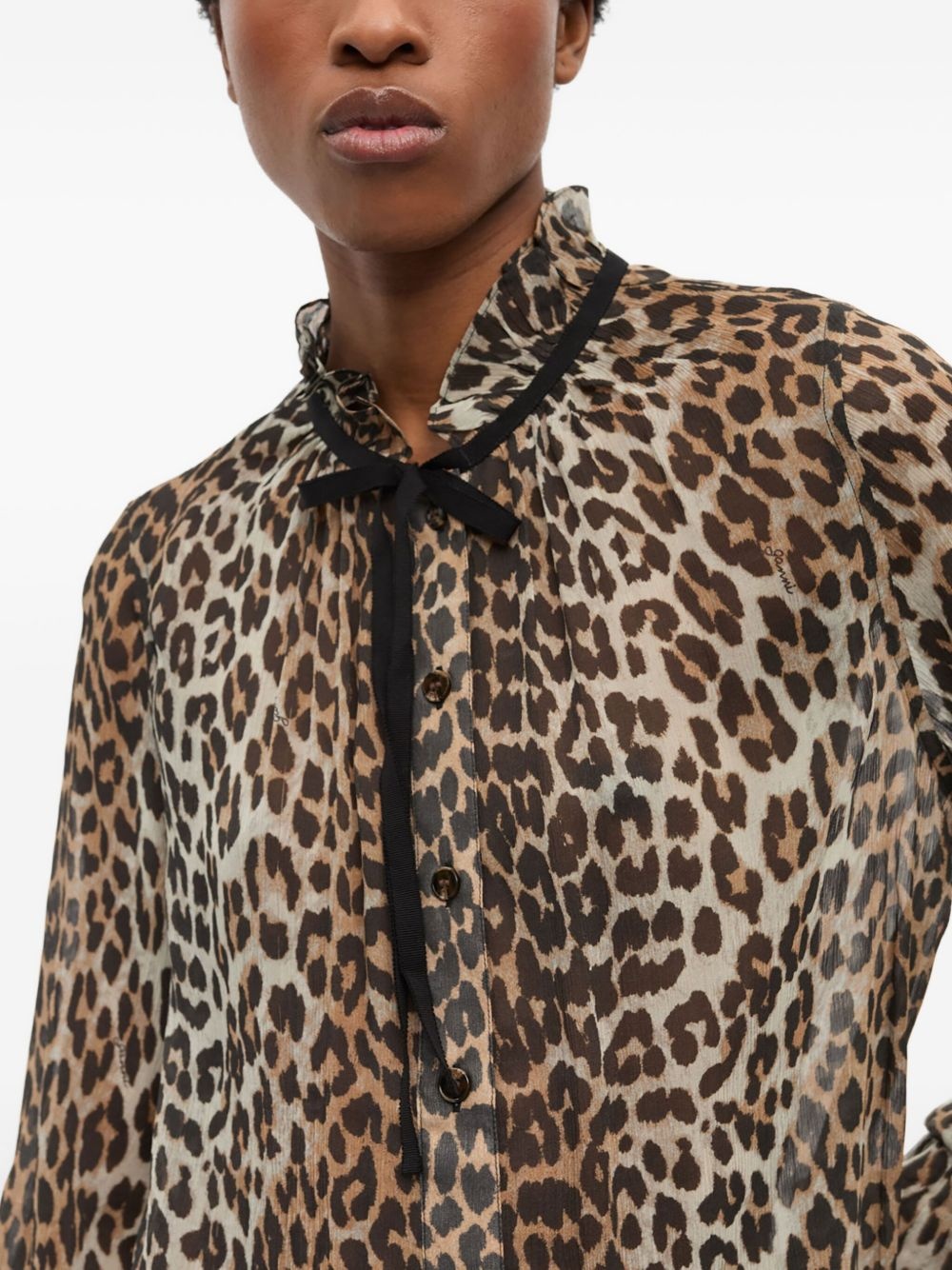 leopard-print blouse - 5