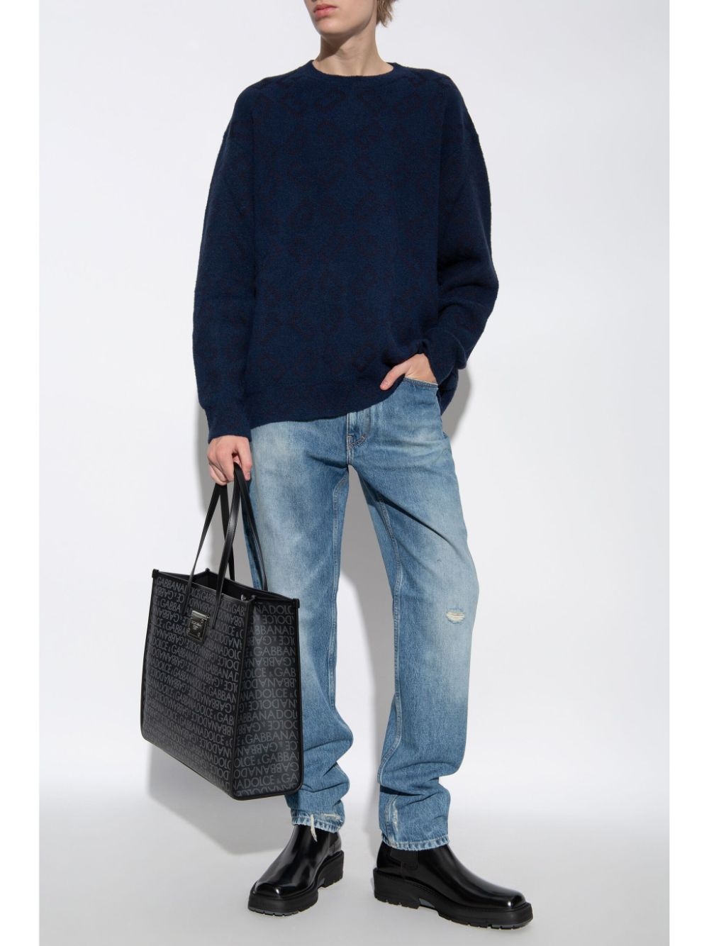 monogram-pattern jumper - 2