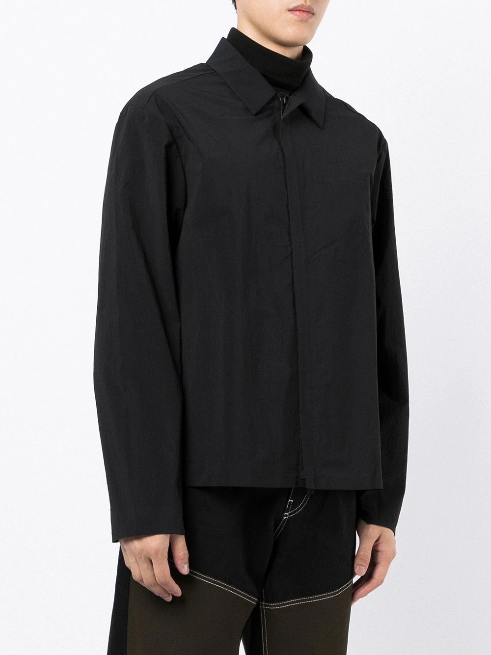 long-sleeved zip-up shirt - 3