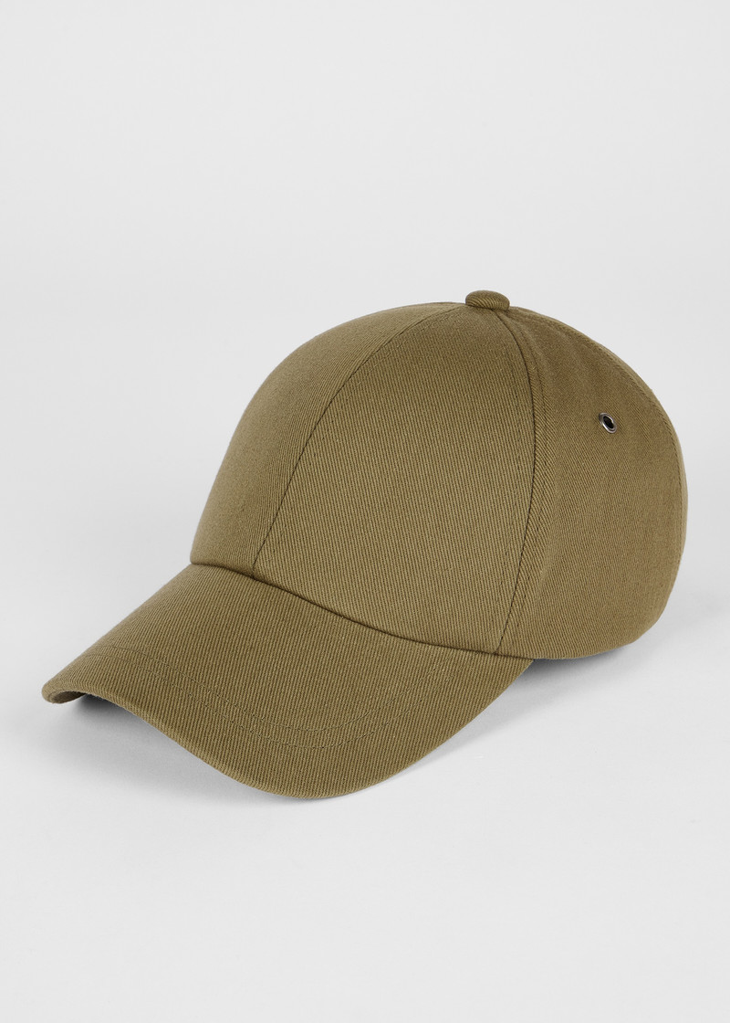 Paul Smith Khaki 'Signature Stripe' Trim Baseball Cap outlook