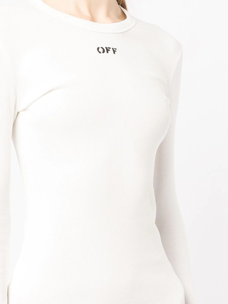logo-print long-sleeved mini dress 5