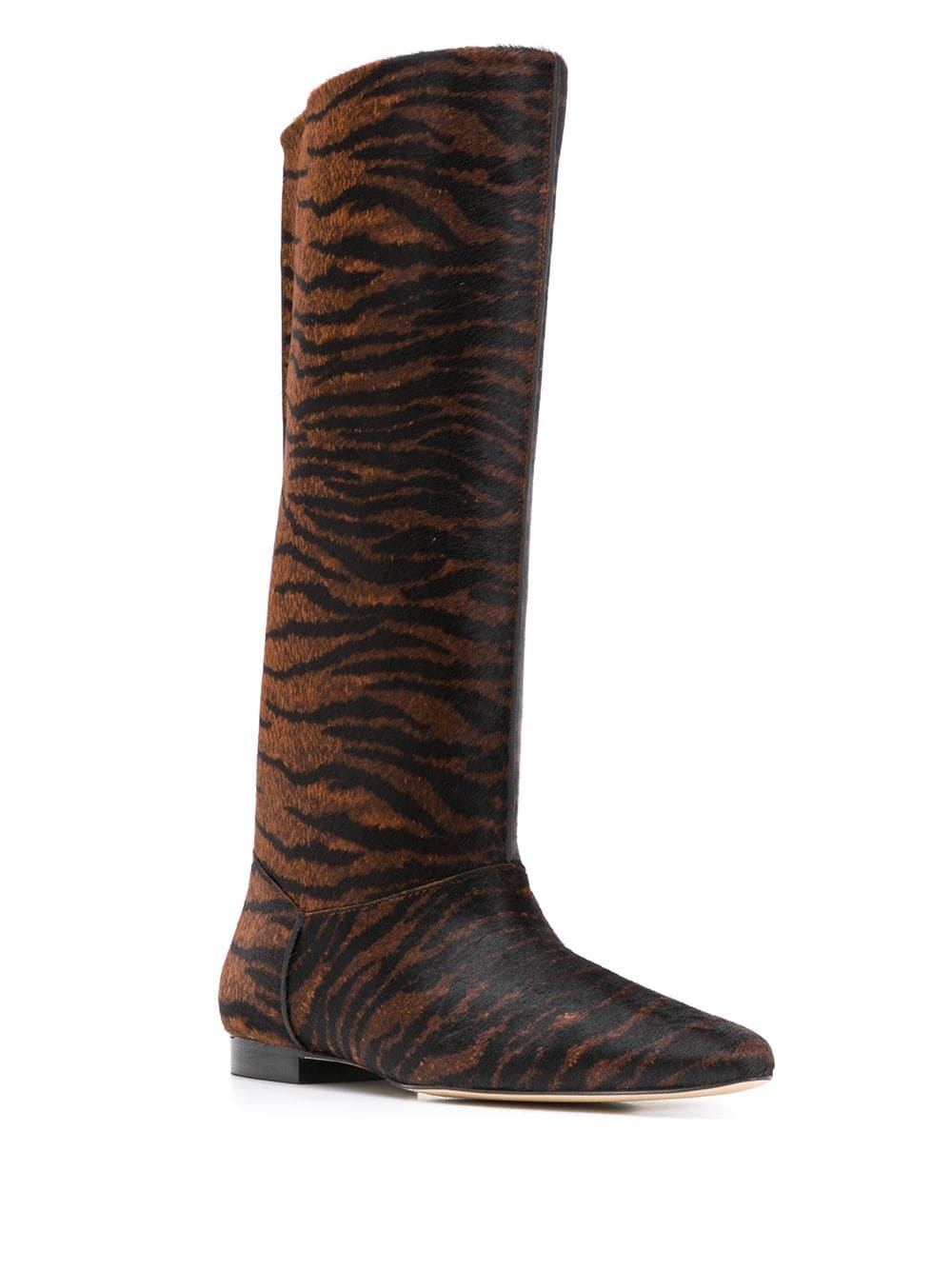 tiger-print pony-effect boots - 2