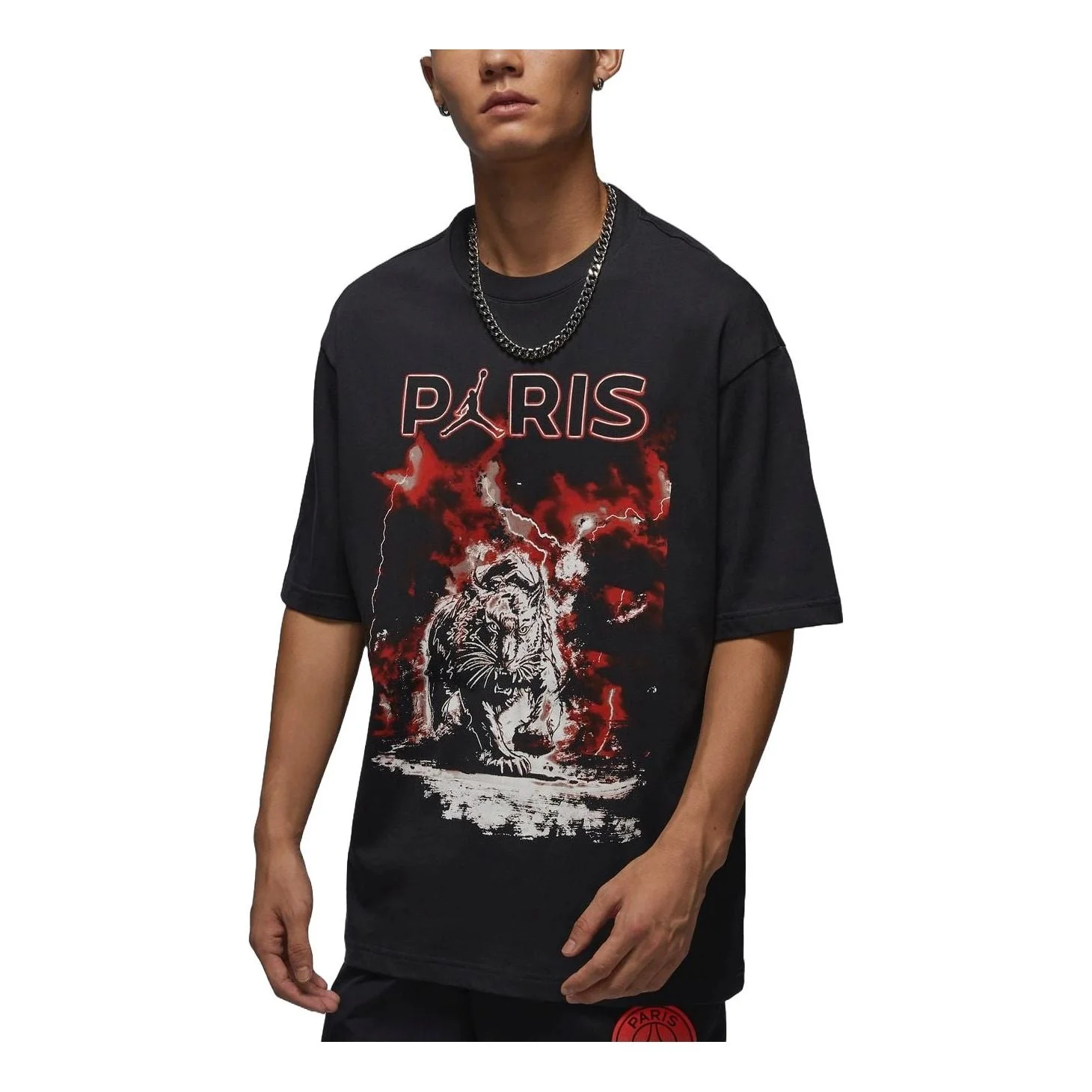 Air Jordan Paris Saint-Germain Graphic T-shirt Asia Sizing 'Off Noir' FV7735-045 - 1