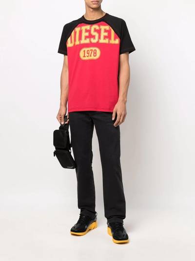 Diesel logo-print colour-block T-shirt outlook