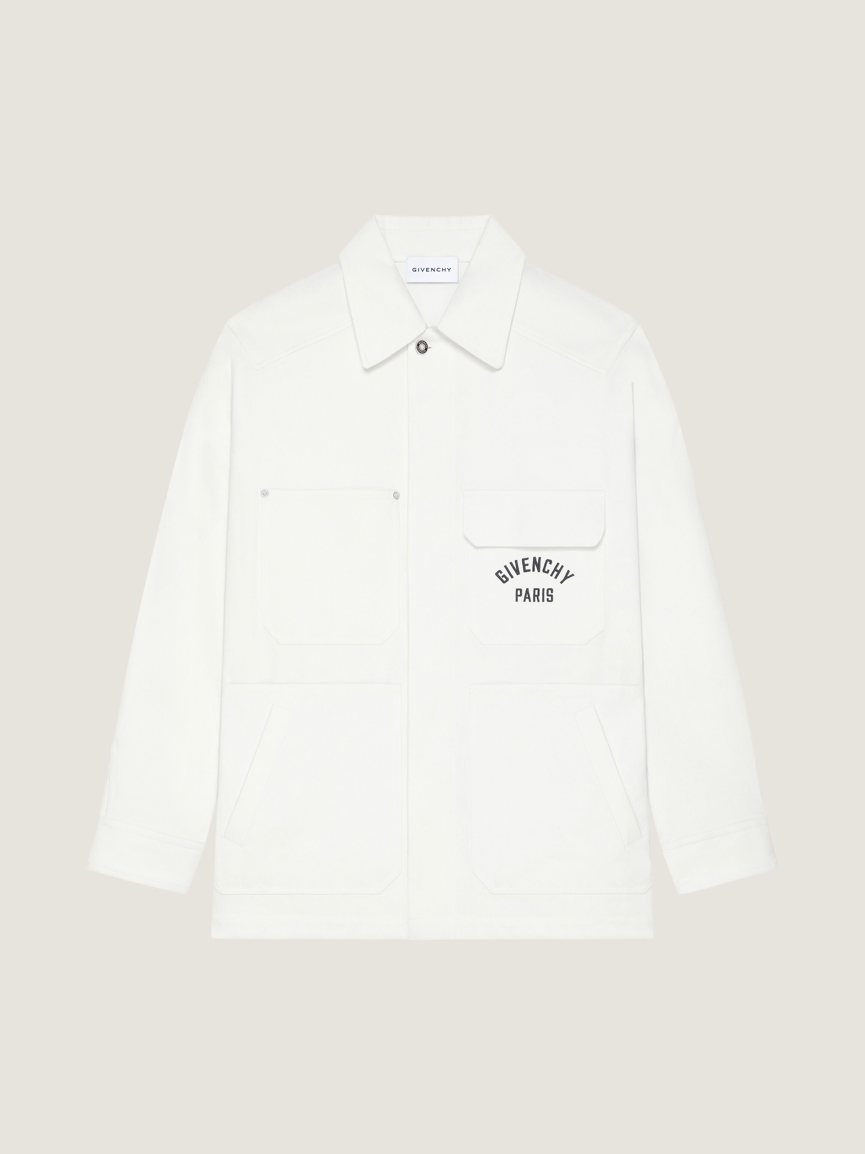 OVERSHIRT IN COTTON WITH GIVENCHY PARIS EMBROIDERY - 1