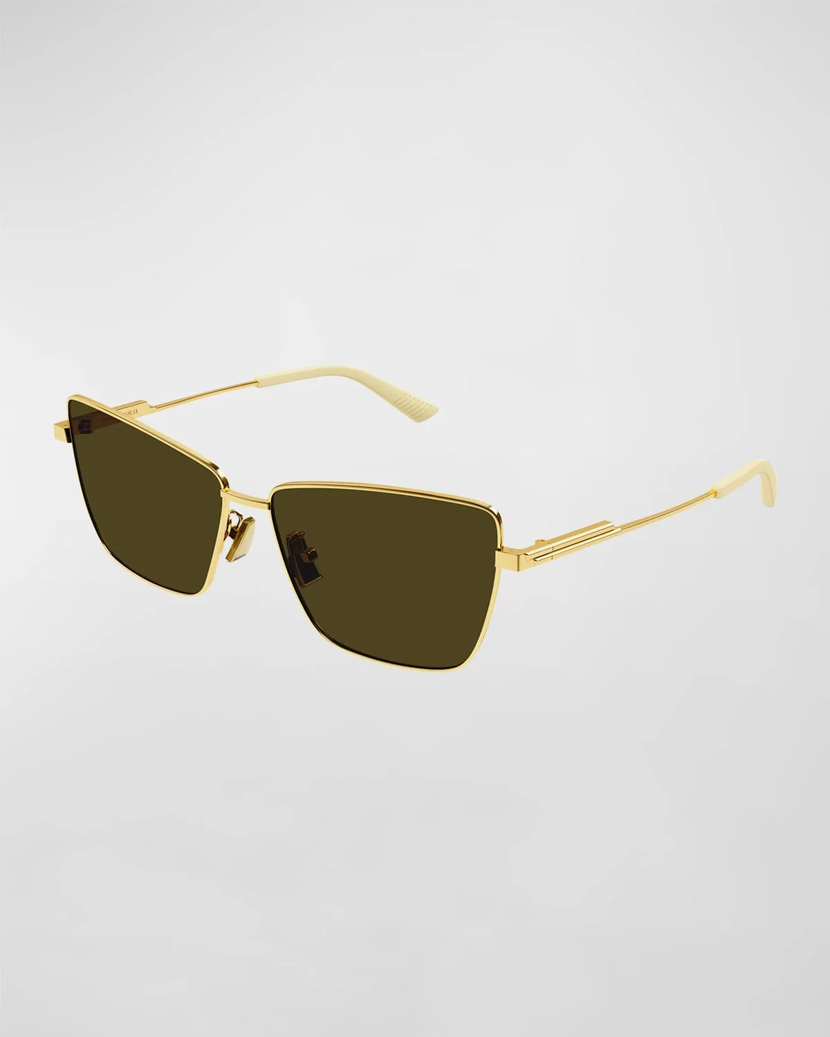 Rectangle Golden Metal Sunglasses - 1