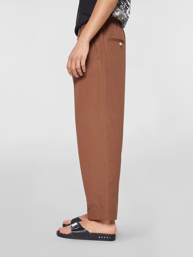 DARTED LIGHTWEIGHT COTTON TWILL TROUSERS - 4