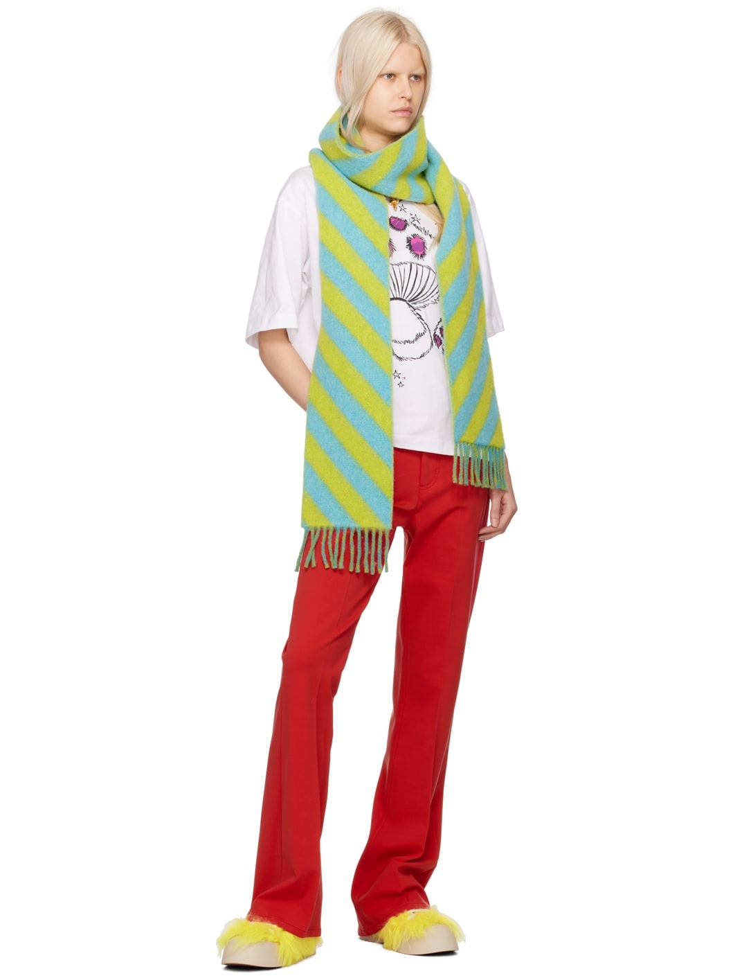Marni SSENSE Exclusive Green & Blue Scarf | REVERSIBLE