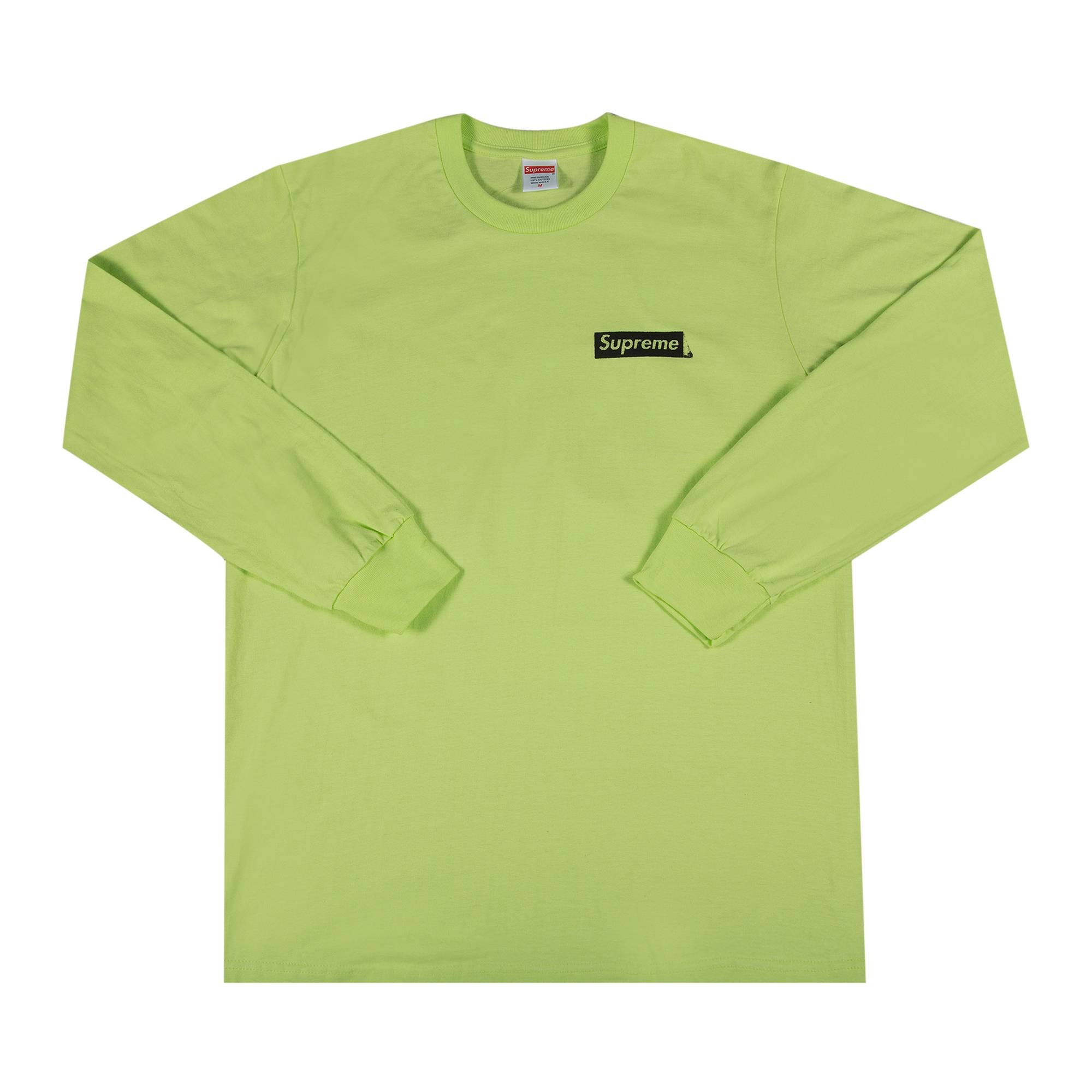 Supreme Supreme Sacred Unique Long Sleeve Tee Neon Green REVERSIBLE