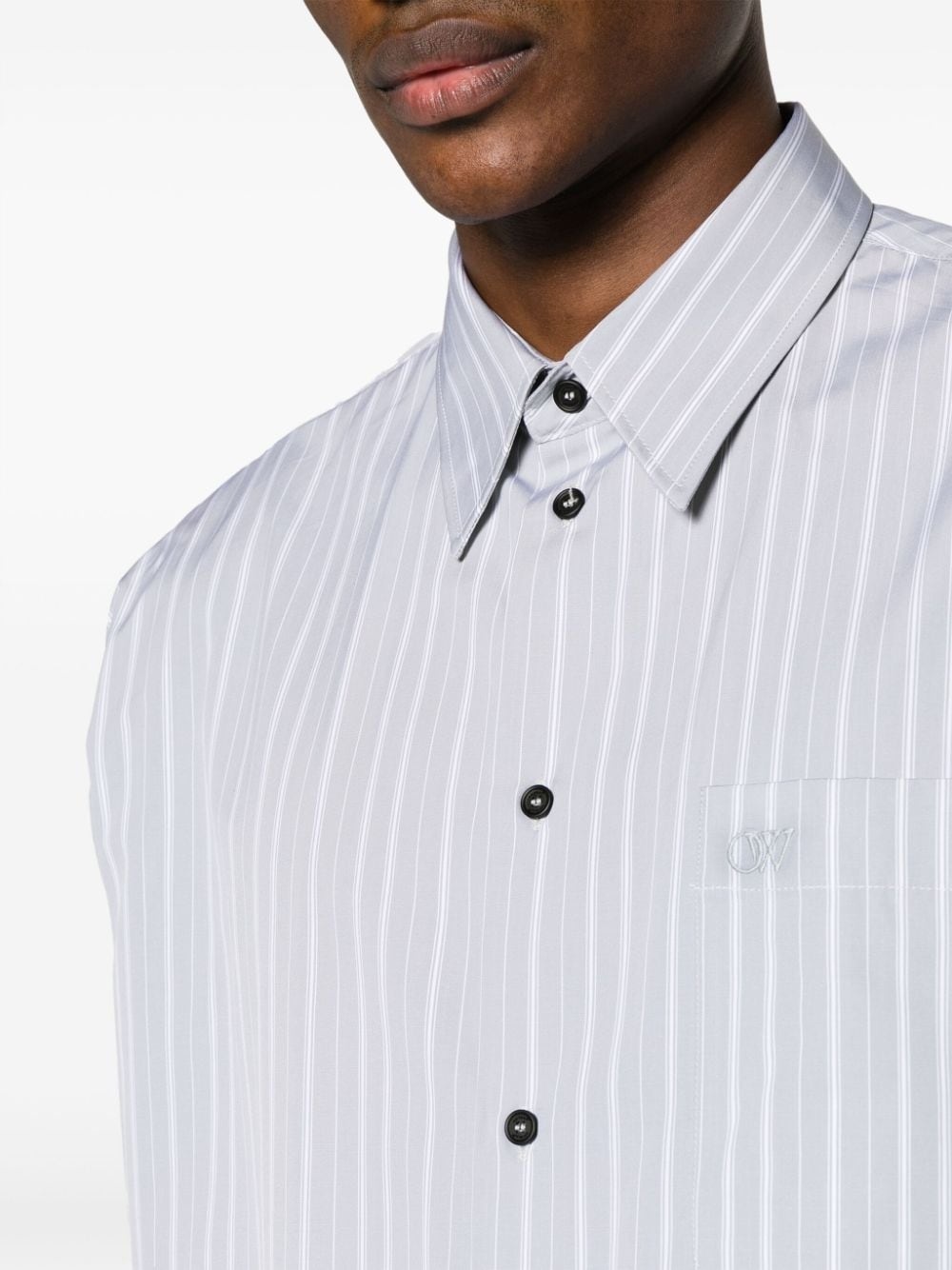 oversized striped cotton shirt - 5