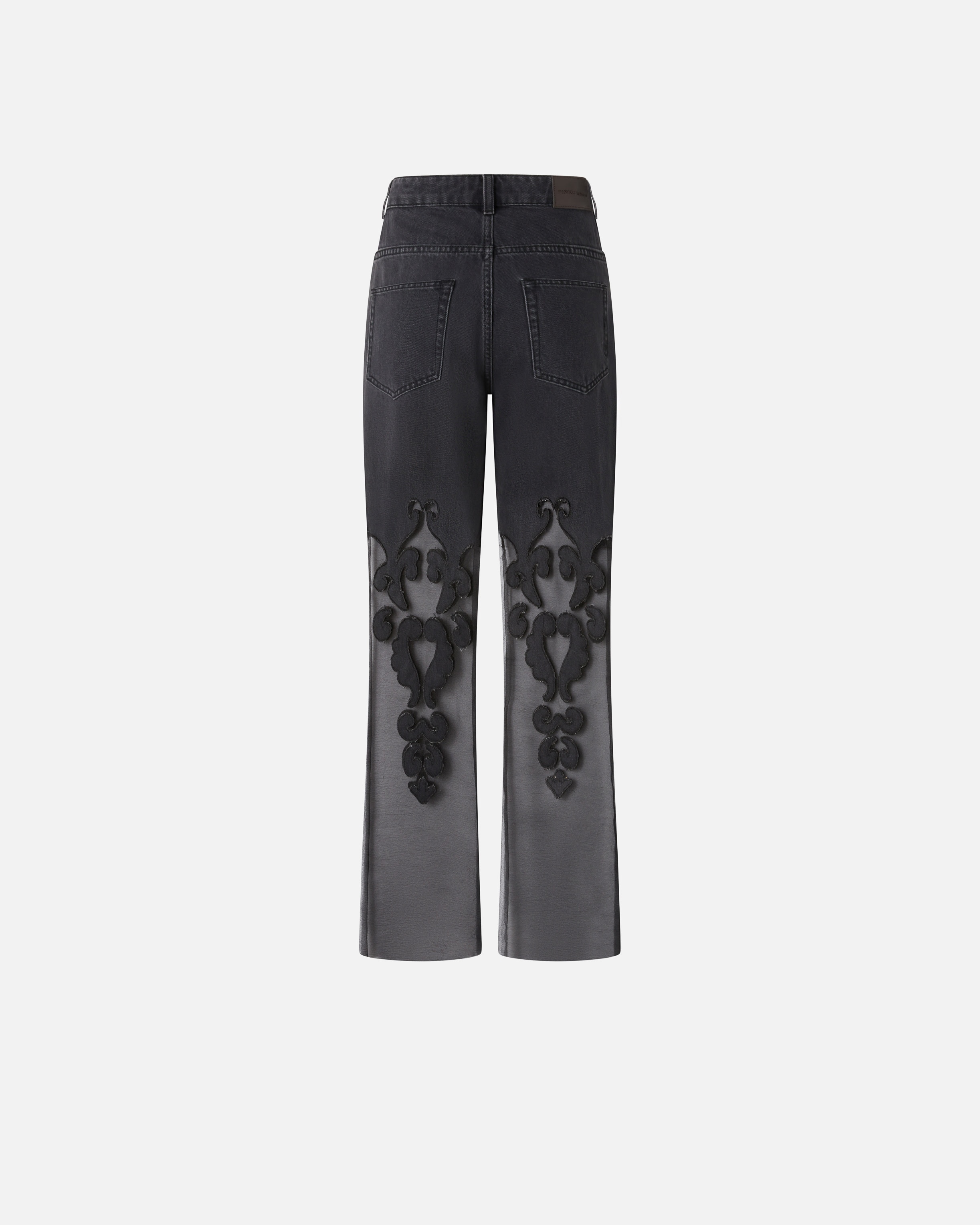 BAGGY BLACK JEANS WITH TRANSPARENT ORGANZA - 6