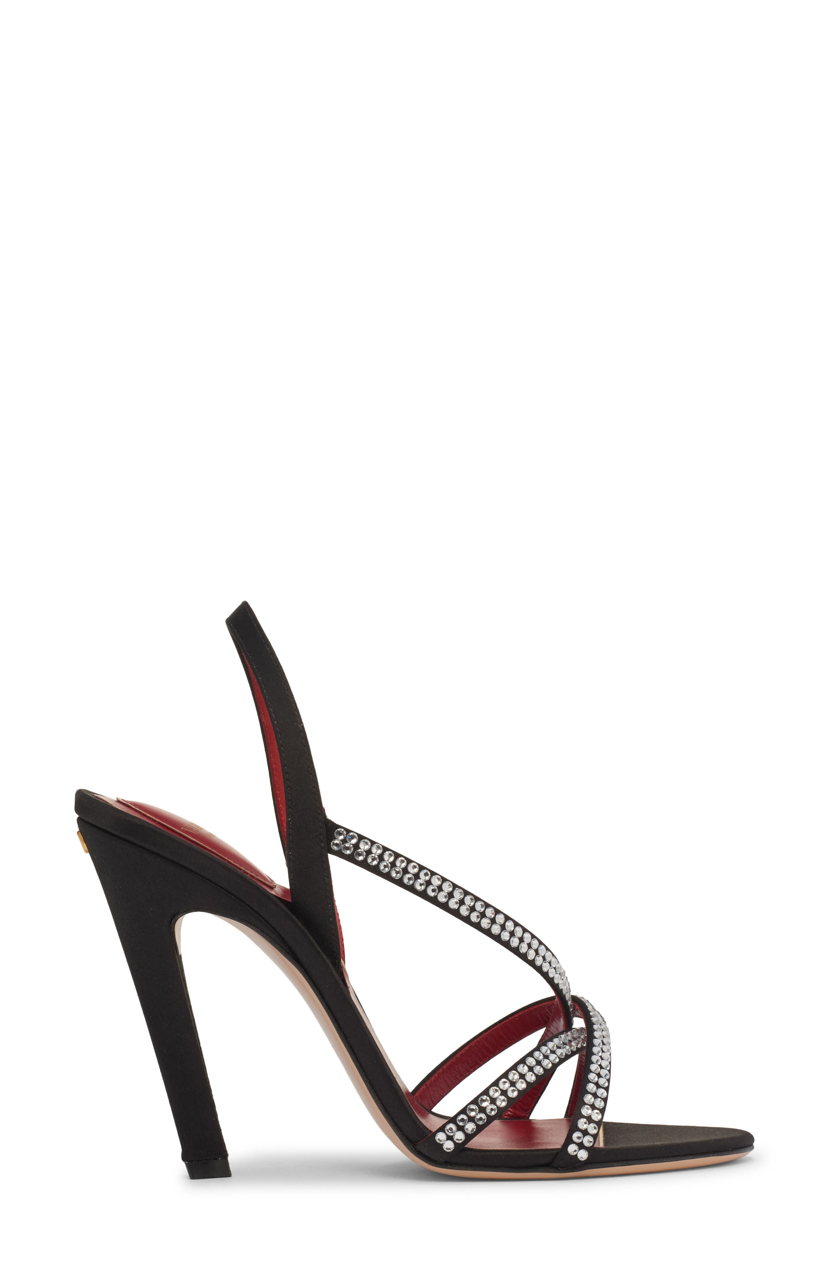 Valentino Crystal Embellished Slingback Sandal in Nero/Crystal at Nordstrom - 3
