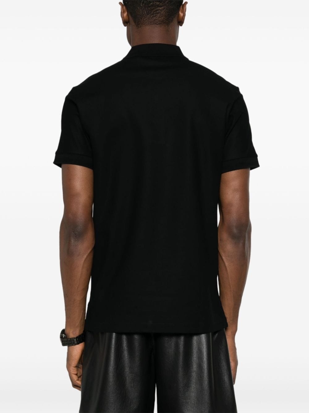 logo-embroidered piqué polo shirt - 4