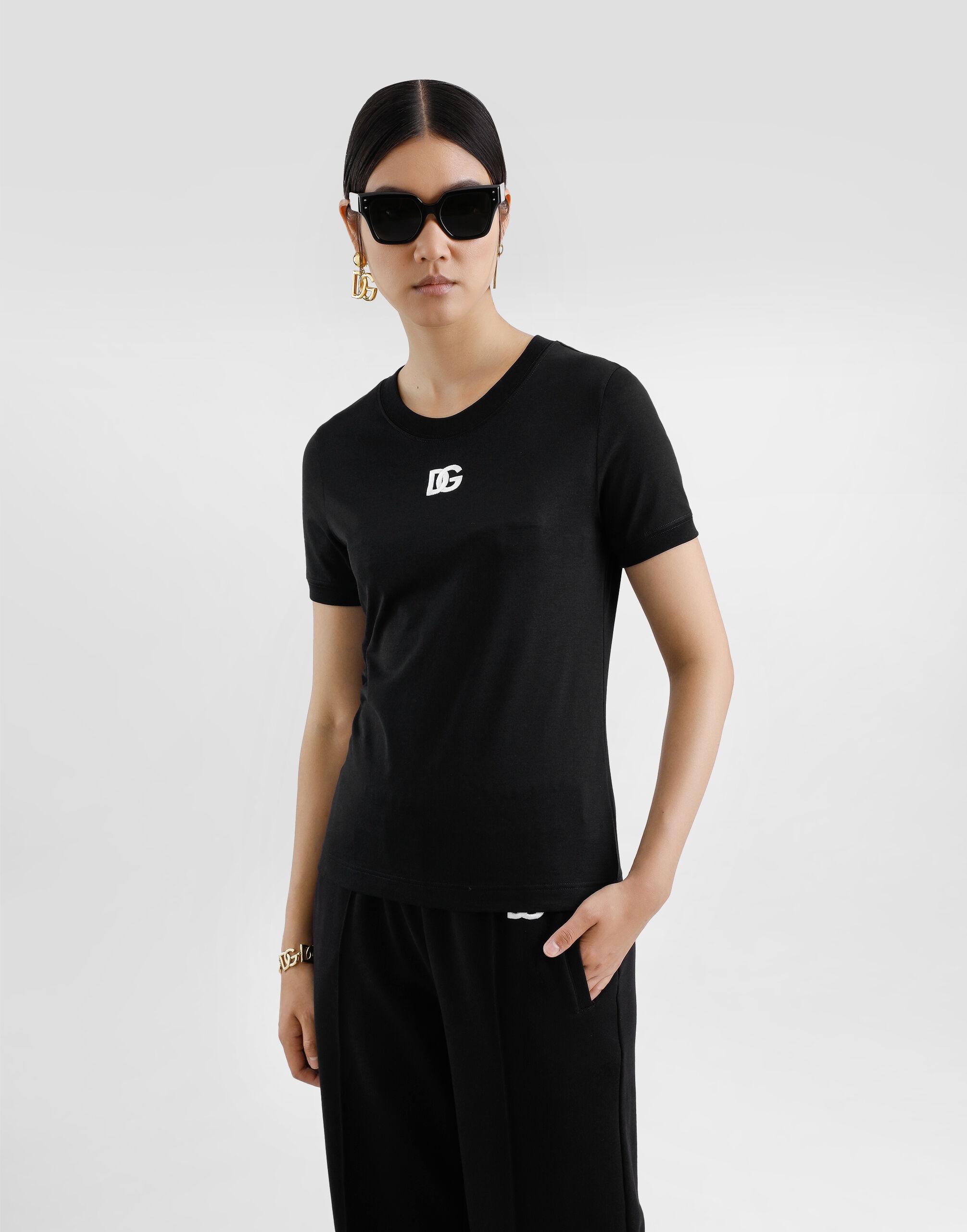 Jersey T-shirt with DG logo embroidery - 5