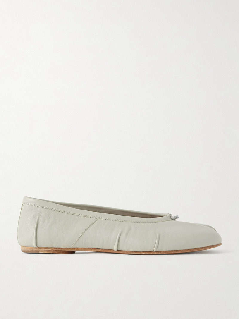 Tabi Split-toe Textured Leather Ballet Flats 1