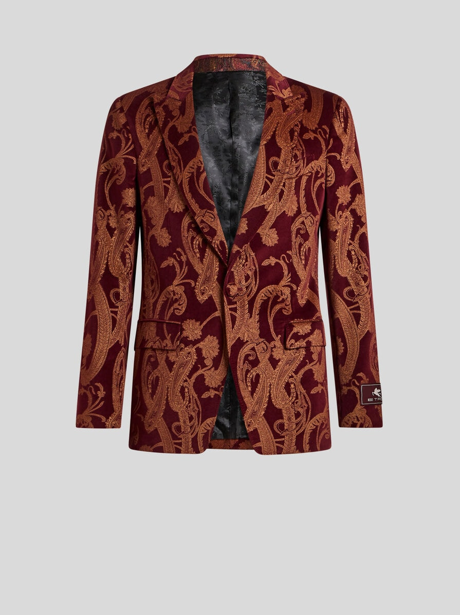 SINGLE-BREASTED PAISLEY BLAZER - 1