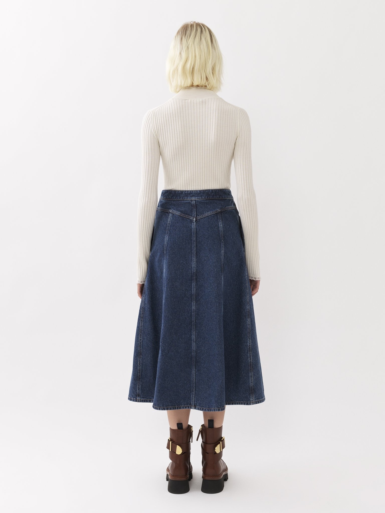 FLARED MID-LENGTH SKIRT - 4