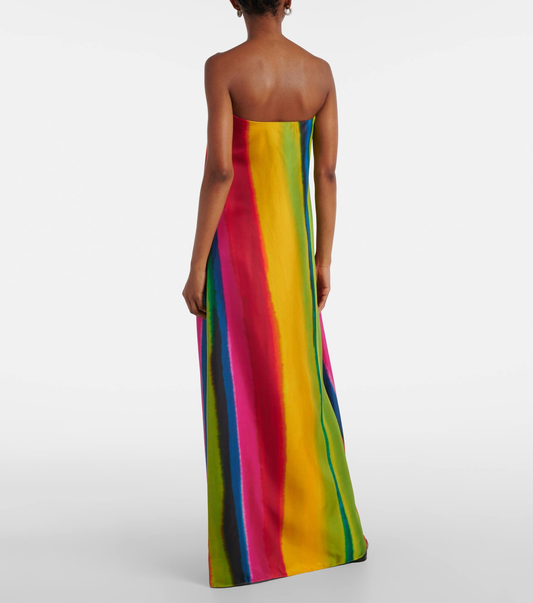 Aura striped silk satin maxi dress - 3