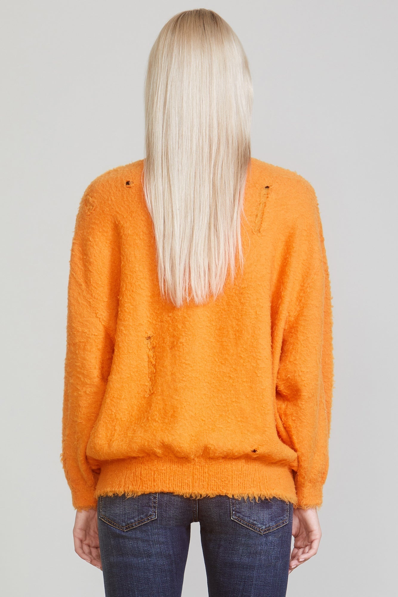 SHAGGY OVERSIZED SWEATER - ORANGE - 3