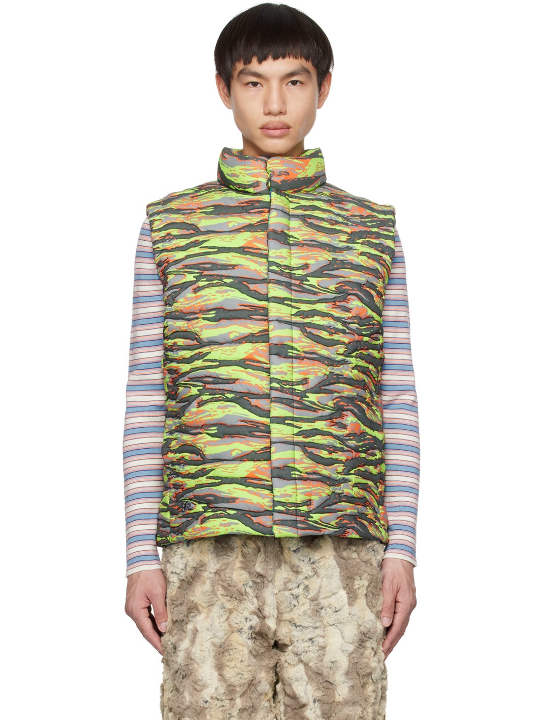 Green Camo Down Vest - 1