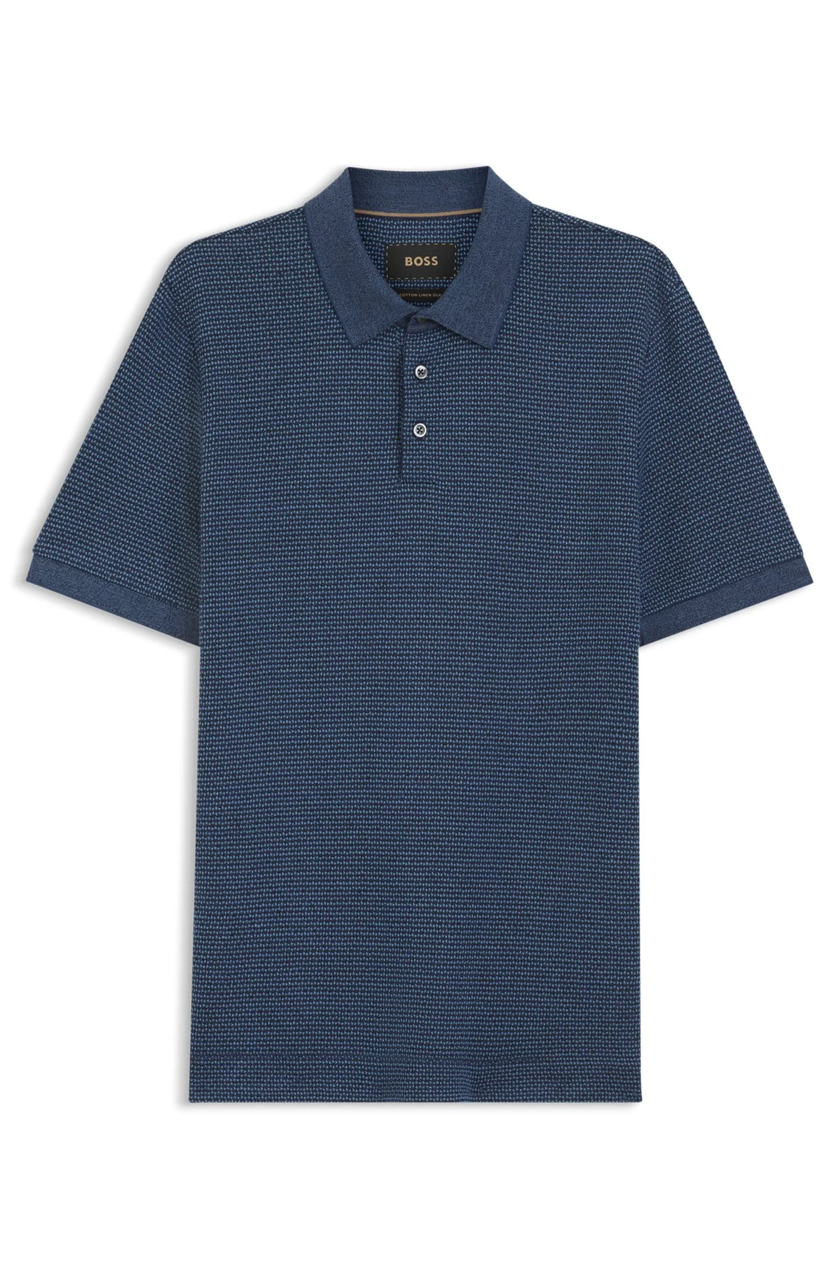 REGULAR-FIT POLO SHIRT WITH MICRO MOULINÉ FINISH - 1