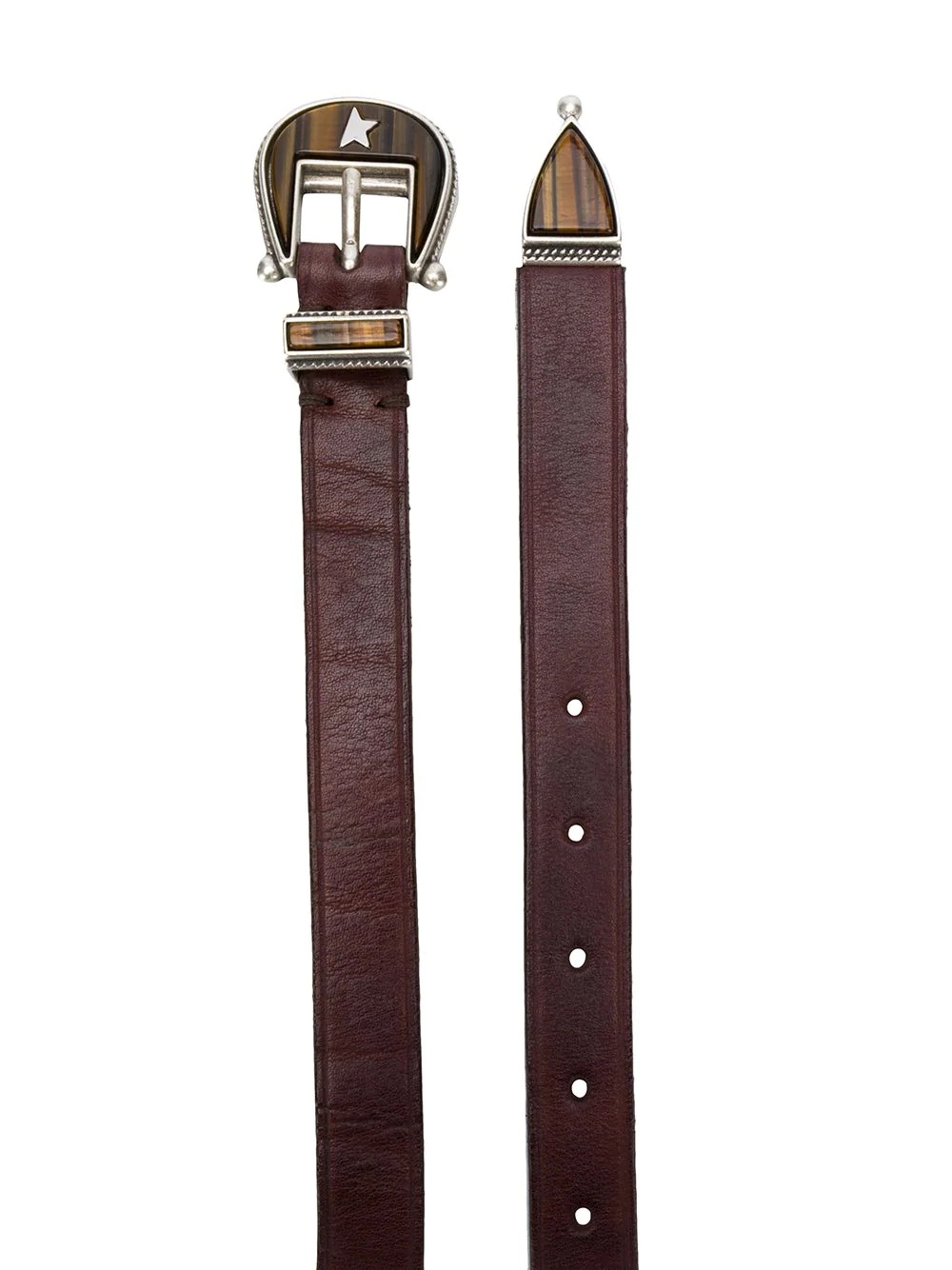 buckle-fastening leather belt - 2