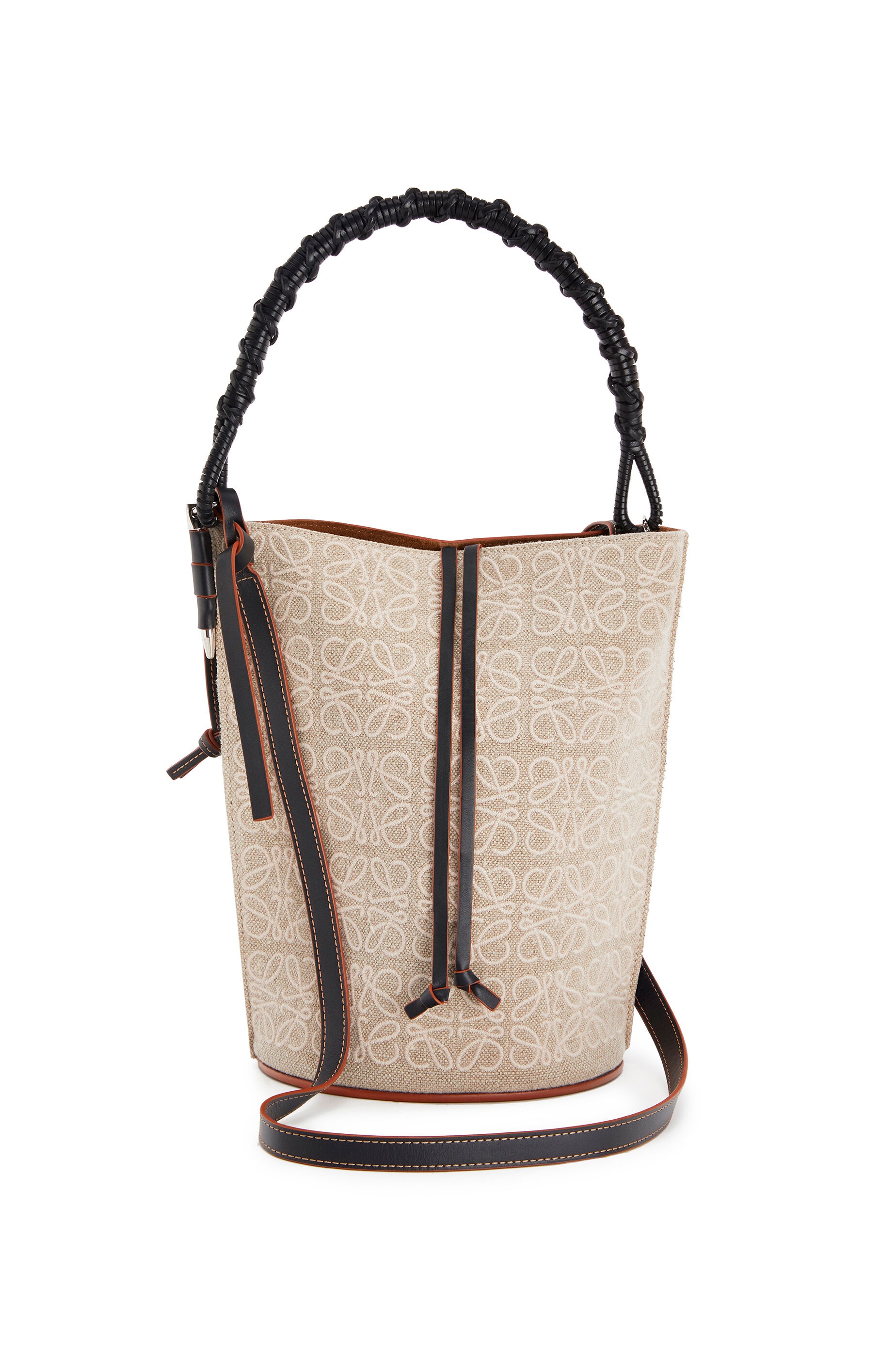 Gate Bucket Handle bag in anagram linen and calfskin - 1